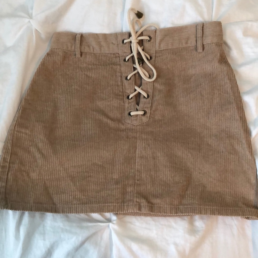 Lace up mini skirt